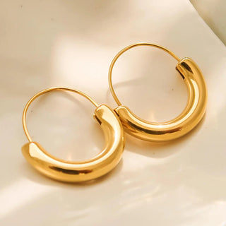 U-Shape Hoop Earring- Yellow Gold