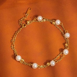 Petite Pearl Bracelet- Yellow Gold