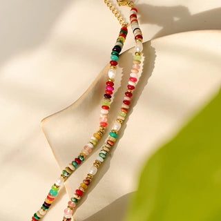 Boho Color Beaded Necklace- Multi Color