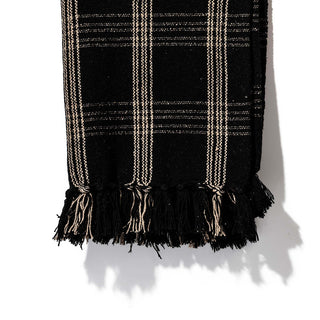 Blend Throw - Black, White, & Tan Plaid