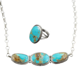 Rena Begay - Turquoise & Sterling Silver Necklace & Ring Set