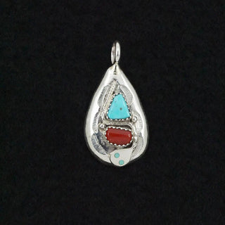 Joy Calavaza Turquoise/Coral Pendant