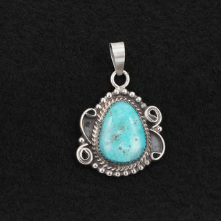 Leslie Nez Turquoise Silver Pendant