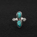 Priscilla Reeder Turquoise & Sterling Silver Ring Size 8