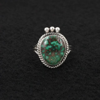 Eugene Gruber Turquoise Silver Ring Size 9