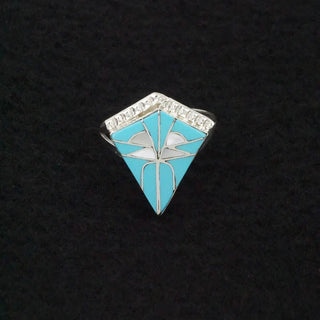 Diana Quam Turquoise Mother of Pearl Ring Size 7