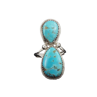 Ernest Hawthorne - Turquoise & Sterling Silver Ring - Size 6.5 1.0