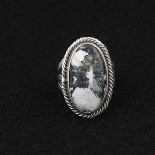 Kathleen Livingston White Buffalo & Sterling Silver Ring Size 7