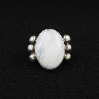 Kathleen Livingston White Buffalo & Sterling Silver Ring Size 8