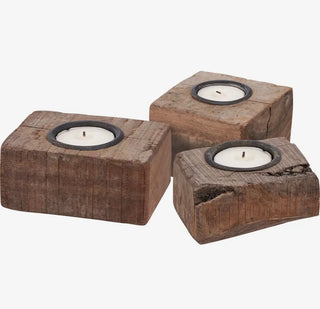 Candle Holder Wood Block