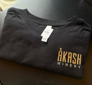 Womens Heavyweight Black Tee (brown logo)