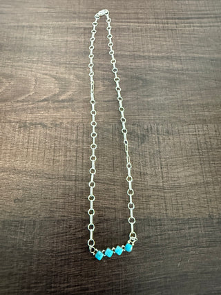 4 Small Turquoise Stones Necklace