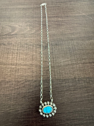 Leona Delgato Turquoise Stone Necklace