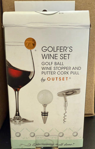 Golfer's Wine Set - Golf Ball & Putter Cork Pull