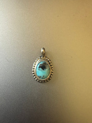 Navajo - Jan Mariano - Black and Teal Pendant
