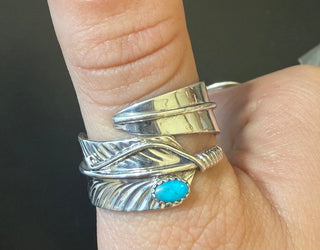 Feather Ring w/ Turquoise Stone