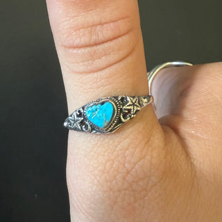 Turquoise Heart Ring w/ Stars