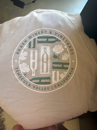 Akash Winery Cream Seal Crewneck (teal and white)