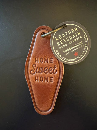 'Home Sweet Home' Leather Keychain
