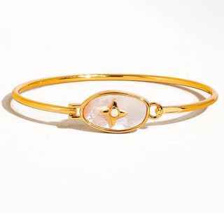 Gold Vintage Star Shell Bangle