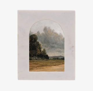 4X6 Arched Marble Photo Frame White