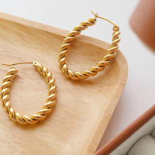 Braided Hoop Earring- Yellow Gold