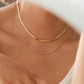 Layered Flat Snake Chain Necklace