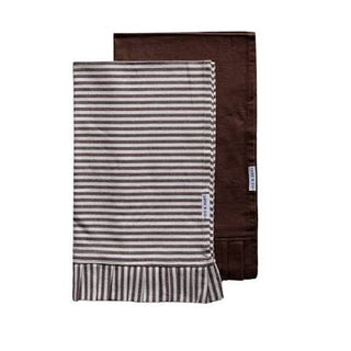 Brown and White Stripes Ruffle Kitchen Towel
