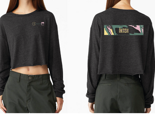 Akash Brewing Long Sleeve Crop Tee (multicolor/black)