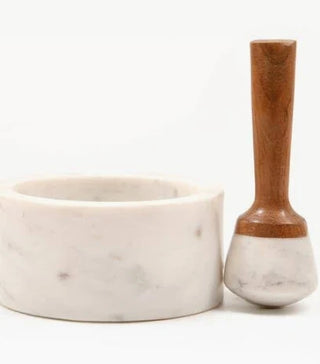 India Collection Marble Mortor & Pestle
