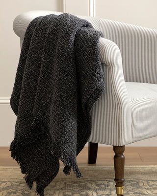 Stonewashed Cotton Blend Boucle Throw