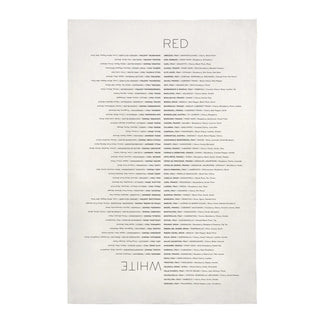 Wine List Tea Towel